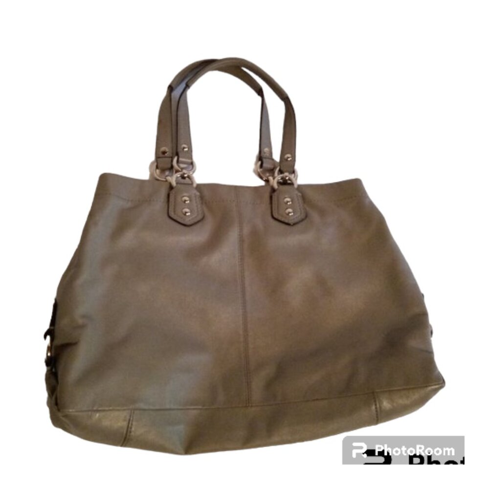 Coach Ashley Satchel leather gray purse - Picture 2 of 14